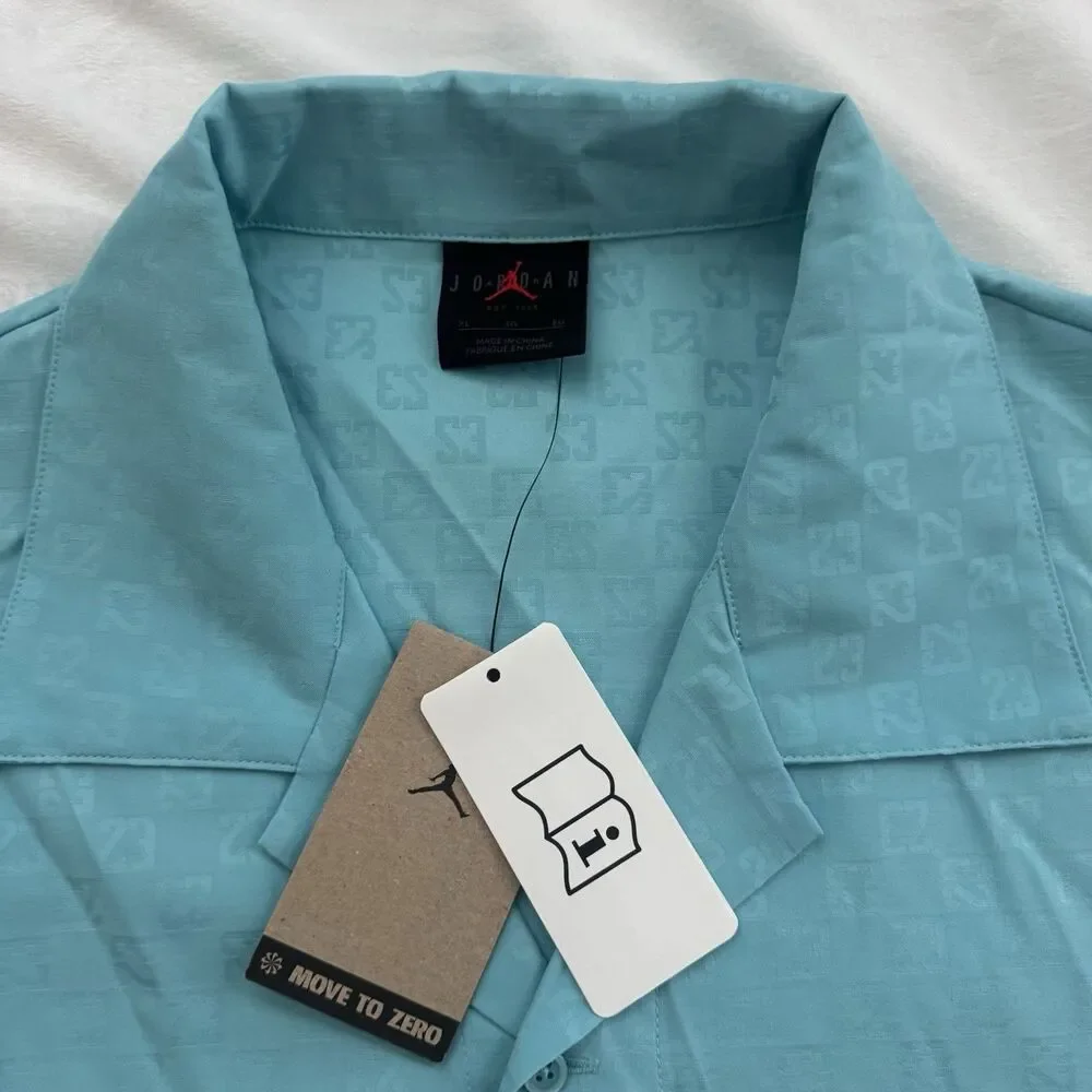 Air Jordan SAMPLE Monogram Button Down Short Sleeve Shirt